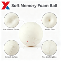 Balle anti-stress en mousse PU à récupération lente, souple et moelleuse, jouet sensoriel pour enfants, blanc, logo personnalisé disponible