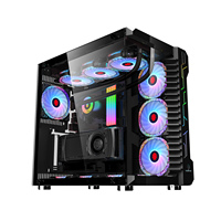 Faible MOQ, panneau en verre aluminium RGB, ATX, table, ordinateur de bureau, boîtier de jeu, boîtier d'ordinateur de jeu, boîtier de PC gamer