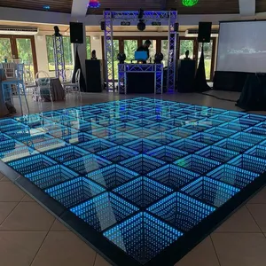 Luces de boda impermeables, cristal doble espejo 3d infinity led, colorido, para evento, pista de baile magnética