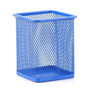 Ufficio scrivania cancelleria in rete metallica quadrato <span class=keywords><strong>rosa</strong></span> pennello nero portamatite nero - Product Image 5