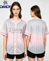 Maillots de baseball personnalisés en gros pour femmes grandes tailles, imprimés, en Spandex/Polyester, impression numérique, respirants
