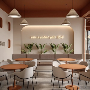 Diseño Interior Moderno Personalizado para Tienda de Té con Leche |   Vitrina Refrigerada para Panadería y Soluciones de Mostrador para Cafetería - Product Image 4