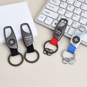 Creative Men's Waist Hanging Keychain Simple Leather Metal Stainless Steel Engraving Car Keychain - Product Image 3