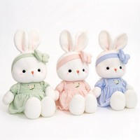 Peluche Lapin Personnalisée en Gros, Jouet en Coton PP Doux, 100% Polyester, Anti-Stress, Cadeau de Thanksgiving Unisexe, OEM