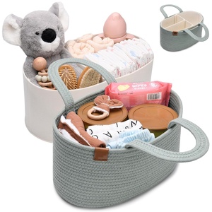 Organisateur de couches portable pour bébé, <span class=keywords><strong>panier</strong></span> de rangement pour table à langer, pour couches et lingettes pour bébé, cadeau de naissance - Product Image 2