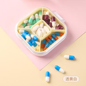 थोक अनुकूलित हरा गुलाबी नीला पीला 5 ग्रिड पोर्टेबल पिल बॉक्स गोलियां विटामिन मछली का तेल रख सकता है - Product Image 5