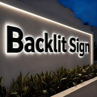 Letras de Canal LED Retroiluminadas y Frontalmente Iluminadas 3D de Alta Calidad al por Mayor, Letreros Acrílicos Impermeables para Exteriores, para Restaurantes, Bares y Tiendas