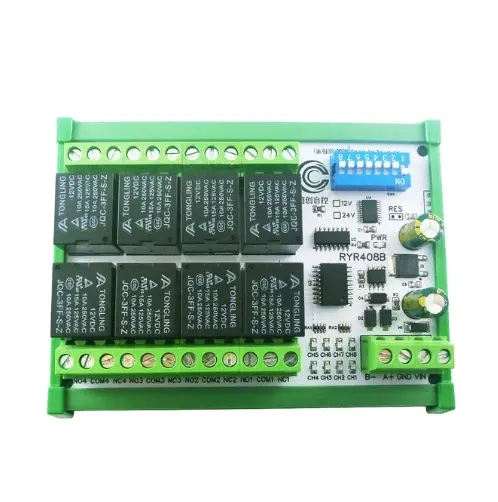 4-32CH 10A 20A DC 12V 24V 485 rsbus modul Relay pengaturan DIP parameter Modbus RTU seri Port UART Switch papan HMI PLC