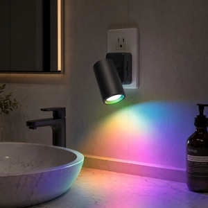 Veilleuse murale LOHAS RGB avec capteur crépusculaire, style rotatif, pour chambre d'enfants et d'adultes, salle de bain, couloir - Product Image 1