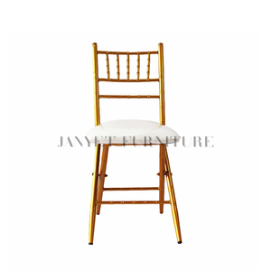 Lugar de la boda Comedor Oro Chiavari Metal Sillas plegables para eventos a granel - Product Image 4