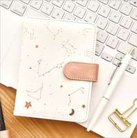 Carnet Kawaii A6 Mini Journal à Couverture Rigide, Joli Agenda Lune, Petit Bloc-Notes avec Fermeture Magnétique