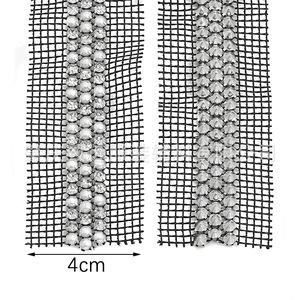 5mm <b>Square</b> Mesh Rhinestones With Three Rows Pointed Bottoms For DIY Clothing Hair Accessories Decorative Trimmings - Product Image 3