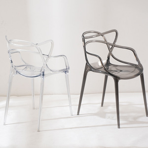 Modern Transparent Plastic Dining Chair With <b>Backrest</b> Nordic Style Minimalist Home Chair Light Luxury Design Adult Use - Product Image 3