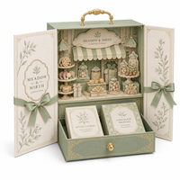 Boîte cadeau de présentation de luxe personnalisée avec affichage en papier 3D, double porte coulissante pour chocolats, bonbons, biscuits