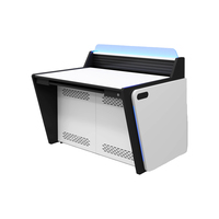 Poste de travail multi-personnes personnalisé avec console de contrôle réglable, bureau vertical moderne en métal