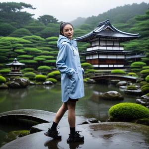 Veste de couleur unie imperméable <span class=keywords><strong>kaki</strong></span> pour femmes et hommes, imperméable en PU sans couture bleu ciel avec capuche, OEM d'origine usine - Product Image 4