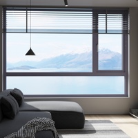 Ventana Abatible de Diseño Moderno en Madera y Aluminio con Doble Vidrio Templado, Aislamiento Acústico y Malla de Acero Inoxidable, Garantía de 5 Años