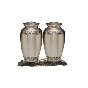 Brass Companion Solid Ashes Urn Dignity Pewter Funeral Memorial Ashes Urn For Burial Services Couple Ashes Casket