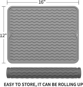 Kitchen Accessories Heat Resistant Silicone Dish Drying <b>Mat</b> Kitchen Counter <b>Draining</b> <b>Board</b> <b>Mat</b> Durable Dish Drying Pad - Product Image 2