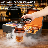 Kit de fumage pour cocktails et whisky en bois personnalisé, accessoires de barman, ensemble d'outils de bar pour fumer les cocktails à l'ancienne