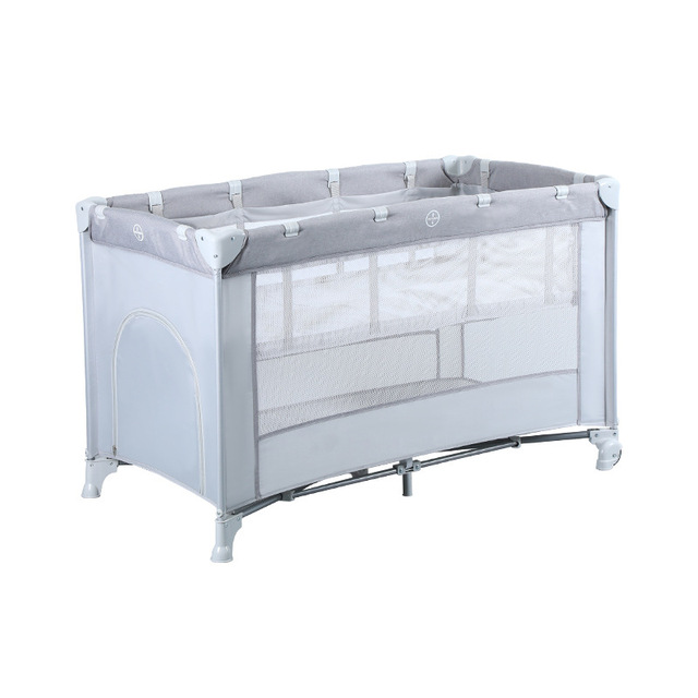 High Quality Modern One-Hand Folding Steel Baby Crib with Movable Bedside for Bedroom Hospital Park Baby Playpen