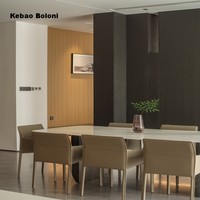 2025 Boloni chaise de salle à manger moderne lumière luxe tout cuir enveloppé contemporain pour appartement-meubles de salle à manger