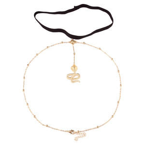 Cadena de pierna estilo europeo-americano con diseño de serpiente para mujer, joyería bohemia para el cuerpo, cadena de moda para fiesta, multicapa, plata tibetana, animal - Product Image 5