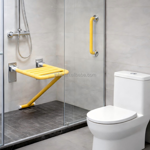 Asiento de Ducha Plegable con Resorte, Montado en la Pared, Accesible <span class=keywords><strong>para</strong></span> Baños, con Superficie Antideslizante y Patas de Soporte Reforzadas - Product Image 5