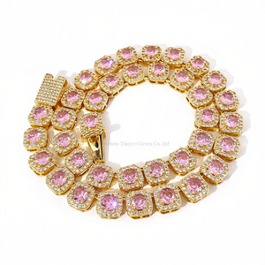Collar de Tenis Redondo de Lujo con Baño de Oro Tianyu, Estilo Hip Hop, Cadena de Moda con Circonitas para Hombre y Mujer - Product Image 1