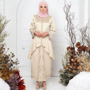 Baju Kurung Malasia 2025 diseño moderno bordado vestidos musulmanes Dubai conjunto Kimono mujeres Abaya ropa islámica minimalista - Product Image 6
