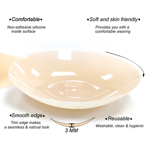 Cache-tétons en silicone réutilisables, lavables, non adhésifs, liquides, personnalisables, pour femme, effet chaleur corporelle - Product Image 3