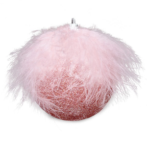 Marabout rose naturel <span class=keywords><strong>plume</strong></span> de dinde <span class=keywords><strong>boule</strong></span> de noël pour arbre de noël ornement Festival automne décor fête vacances approvisionnement cadeaux artisanat - Product Image 5