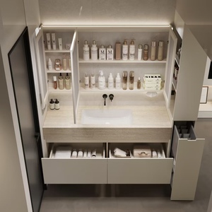 BALOM Modern Style Bathroom Cabinet Wood MDF Plywood Melamine Modular Vanity with Smart Mirror Ready to Assemble OEM - Product Image 4