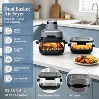 ANBOLIFE OEM Friteuse à air portable en verre 4-en-1 non toxique 1,5/4L sans PFAS avec contrôle numérique, appareils de cuisine conformes ROHS