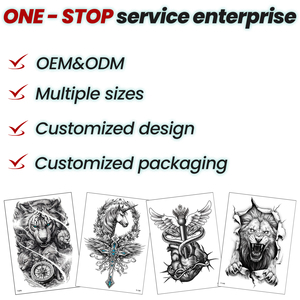Autocollants de tatouage temporaire personnalisés dessins à manches complètes et demi sur papier blanc-<span class=keywords><strong>graphique</strong></span> toboggan aquatique - Product Image 5