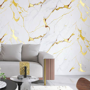 Rollo de papel tapiz autoadhesivo de azulejo estampado dorado, impermeable a prueba de humedad, perfecto para la redecoración del adorno de la sala de estar del baño - Product Image 4