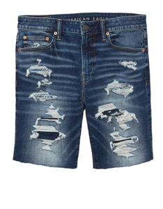 Shorts en jean respirants pour hommes, taille mi-haute élastique, couleur unie, élégants, personnalisables, décontractés, été, imperméables, anti-plis, séchage rapide - Product Image 1