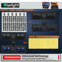 Boîtier de commutation pour camion 4 gangs SPST 12V étanche avec chargeur PD Type C et voltmètre pour flotte de semi-remorques usage intensif OEM
