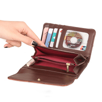 Dompet Wanita Kulit Asli RFID Blocking Model Lipat Tiga, Tas Tangan Kecil, Clutch Kulit Sapi, Tempat Kartu, Promo Hot Sale
