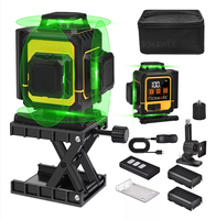 Niveau laser vert 4D professionnel 16 lignes le plus vendu avec batterie lithium 18650 longue durée et rotation à 360° °   Lignes croisées auto-nivelantes