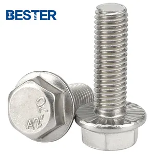 Made in China 304 / 316 stainless steel outer hexagon flange bolt fastener supplier flange hexagon screw