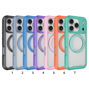 Carcasa Magnética Delgada al por Mayor con Anillo para iPhone 17 Pro Max, Naranja Translúcido, Funda Antigolpes - Product Image 6