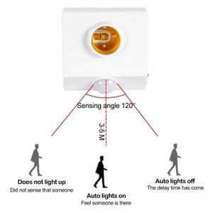 Đui Đèn Cảm Biến Hồng Ngoại Hồng Ngoại Cơ Thể Người Tự Động Đui Bóng Đèn LED Đui Đèn Gắn Tường Phát Hiện Chuyển Động <span class=keywords><strong>PIR</strong></span> Cơ Sở E27 - Product Image 4