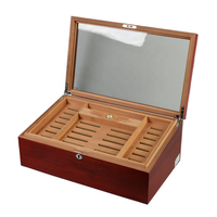 Vente en gros de boîte d'emballage hydratante pour cigare cubain en bois serrure à code portable transparente étui à cigarettes en vrac