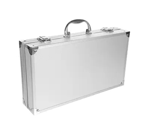 Maletín portátil de aluminio plateado para estuche rígido Cerradura de espuma personalizable OEM ODM EVA Estuche de herramientas para hombres Mujeres Viajeros Artesano - Product Image 1