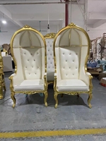 Chaise de cage d'oiseau en gros Chaise de trône de cage d'oiseau en bois à dossier haut de luxe