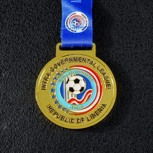 Medalla de metal personalizada Boyao para el torneo intergubernamental de la República de Liberia, premios de 50g - Product Image 3