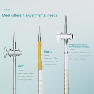 Titrage universel à double usage de 10ml/50ml à base d'acide pour jauge d'essai Burette brune transparente électrolytique - Product Image 4