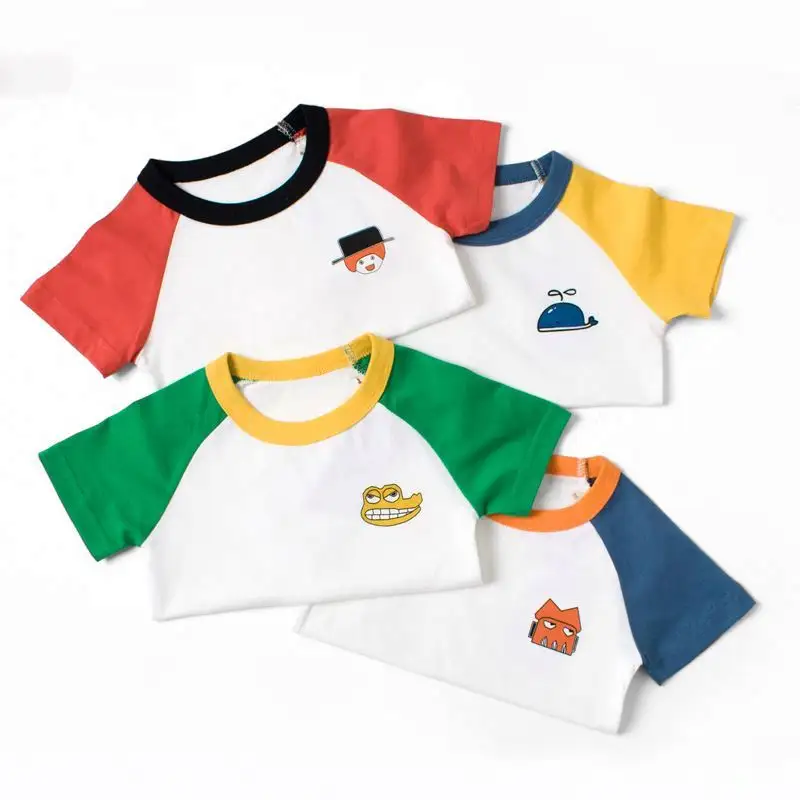 T-shirt Lengan Pendek Kartun Kasual Anak-anak Fashion Anak Laki-laki Desain Segar Musim Panas