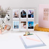 Clair Fujifilm Instax Album Cadre Photo 2x3 Mini Polaroid Porte-Image De Table Acrylique Flottant Collage Photo Affichage